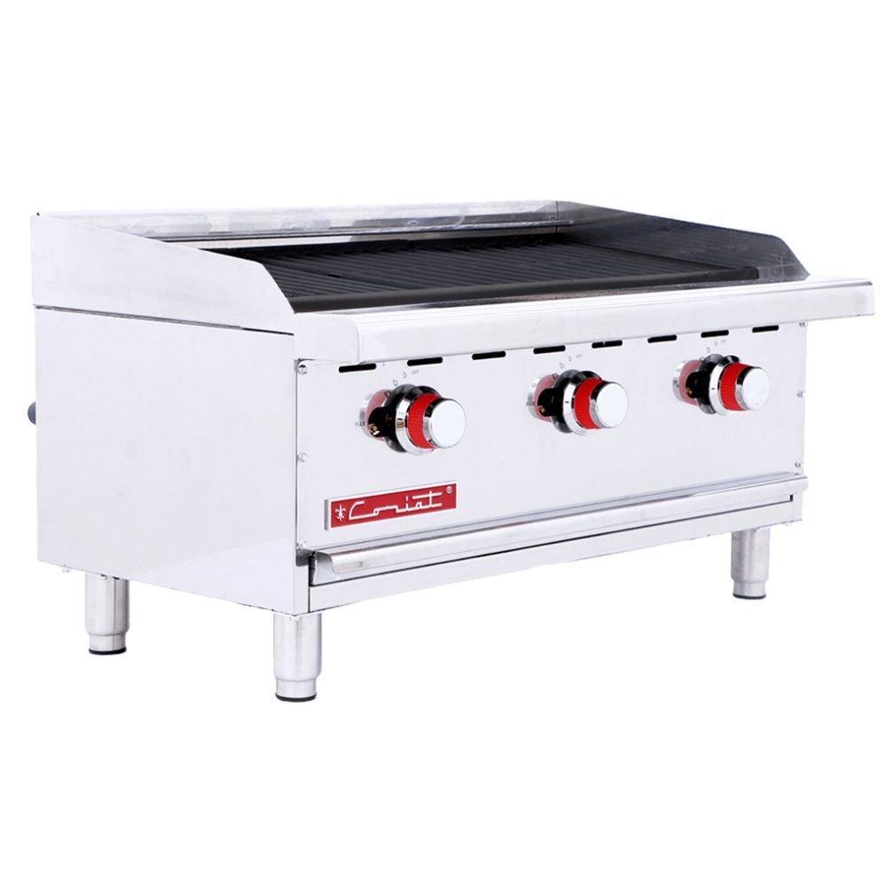 ASADOR CORIAT ACH-3 PETIT | 3 Parrilla | 3 Quemadores | Gas | Lámina De Acero Inoxidable | Restaurante Hotel Industrial Negocio de Comida Asar Negocio Tostar Cocina Comedor Industriales Asada Autoservicio Alta Cocina.