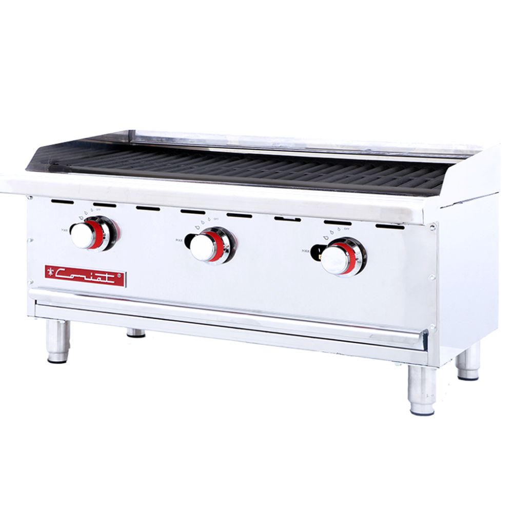 ASADOR CORIAT ACH-3 PETIT | 3 Parrilla | 3 Quemadores | Gas | Lámina De Acero Inoxidable | Restaurante Hotel Industrial Negocio de Comida Asar Negocio Tostar Cocina Comedor Industriales Asada Autoservicio Alta Cocina.