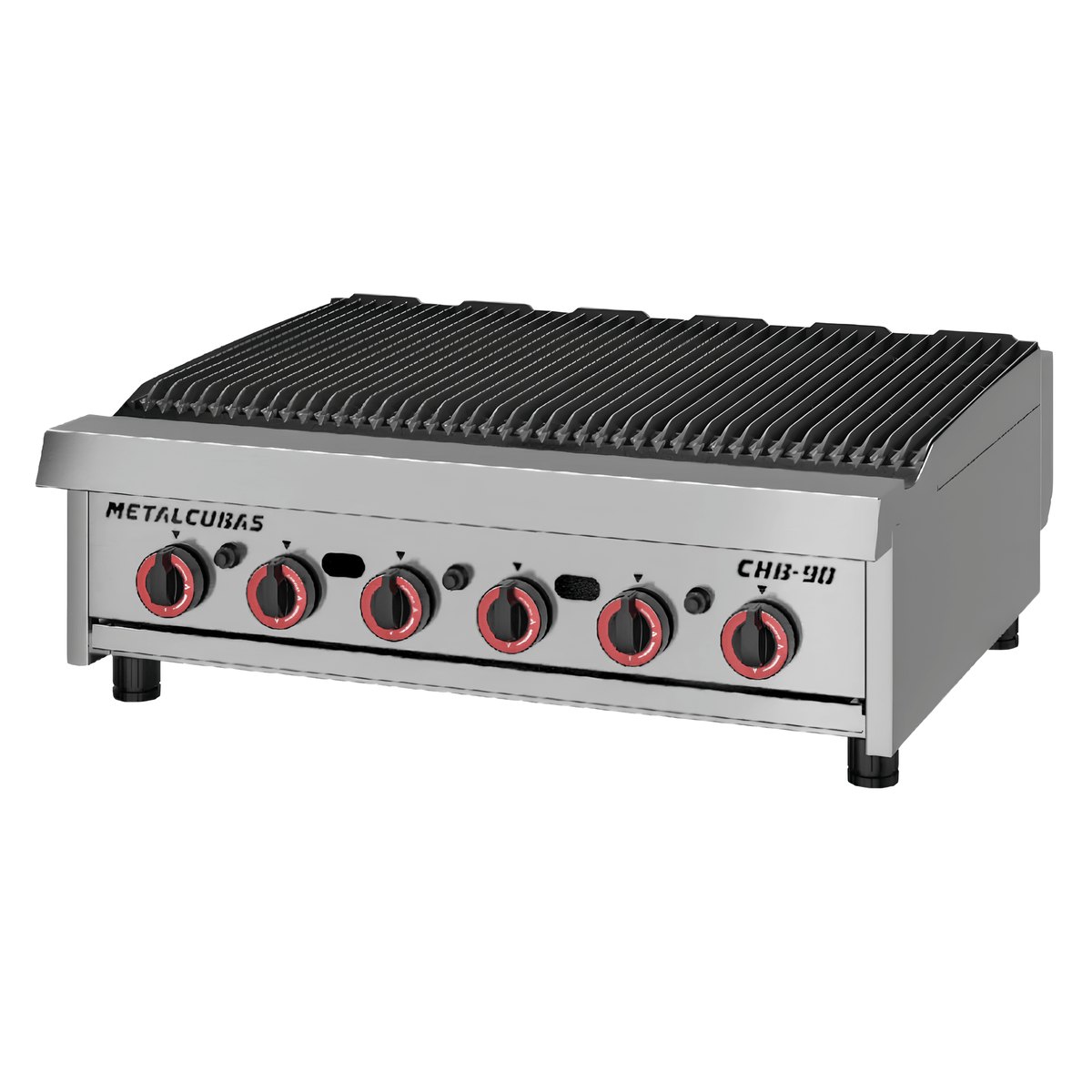 Asador Metalcubas CHB90, asador a gas, en acero inoxidable.