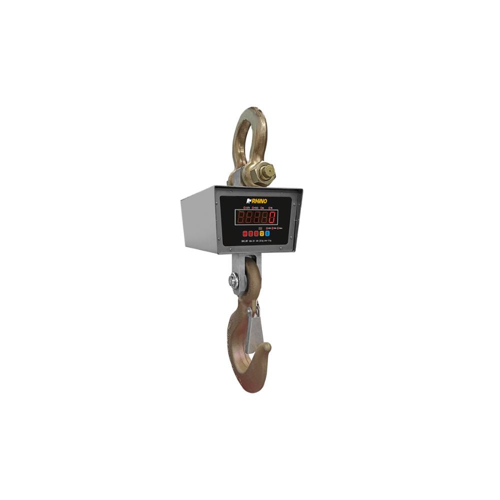BÁSCULA RHINO BAC-20T | Báscula Electrónica Colgante | 20,000 kg | Recargable | Abarrotes Carniceria Semillera Basculas Mostrador Restaurantes Pesar Tianguis Restaurante Verduras Carnes Colgantes Plataforma Carniceria Cremeria Contadora Cargar Colgante