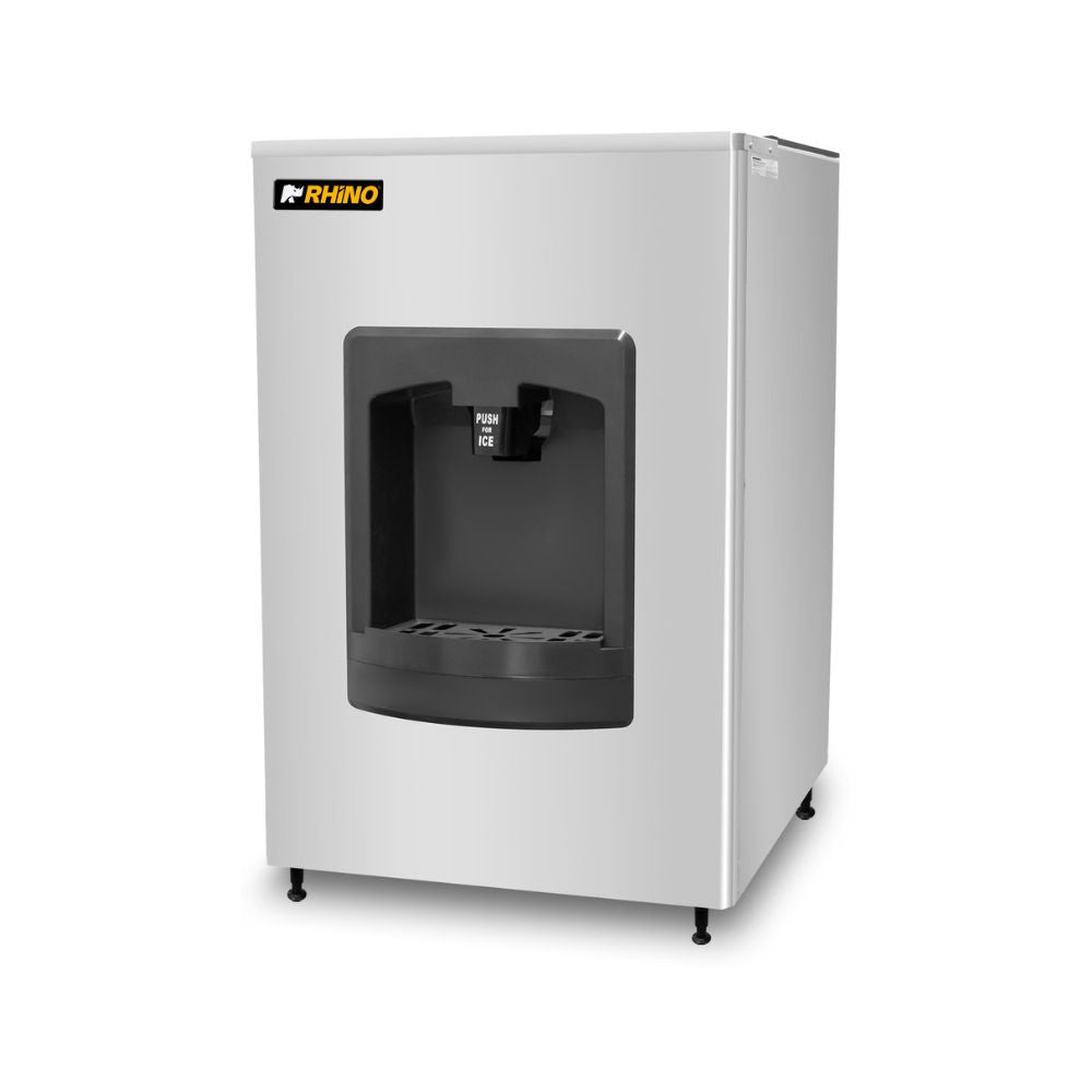 Dispensador de Hielo Rhino DISHI-100, en acero inoxidable.