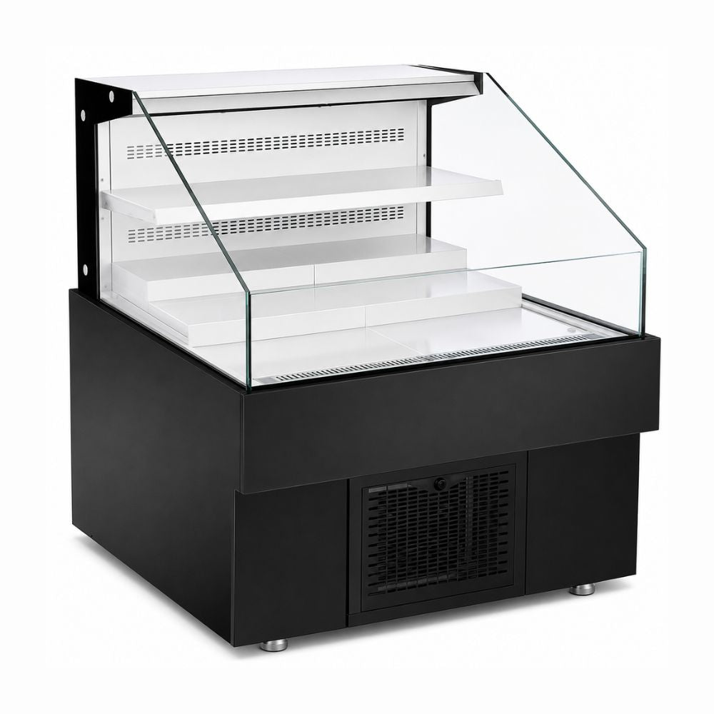 Exhibidor Refrigerado Abierto Crt CVBA-1300A 200-012-022, en acero inoxidable.