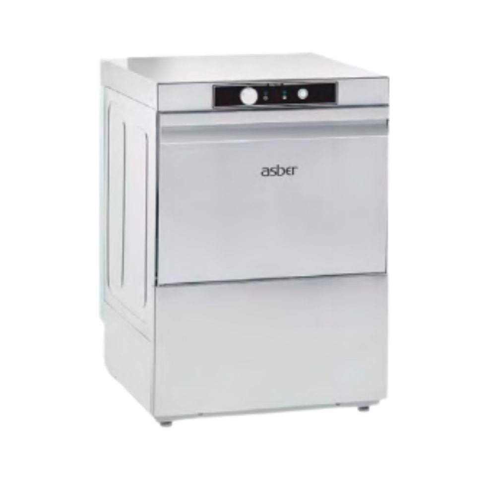 LAVAVAJILLAS ASBER GE-500 DD F SA 220V 1N 60Hz | Lavavajillas | 25 Litros | Acero Inoxidable | Cafetería Cocina Hotel Apertura Frontal Acero Inoxidable Excepto Respaldo Puerta Compensada Tirador Ergonómico Embutido Carga Rápida Descarga Cestas Panel Porta Mandos Desmontable Brazos Lavado Enjuague Modelos DD Bandeja Filtro Dosificador Abrillantador Claro Puerta Cestas Control Electromecánico Indicadores LED Termostatos Seguridad Tina Lavado Calderín Micro Seguridad Apertura Puerta Válvula Anti Retorno Doble.