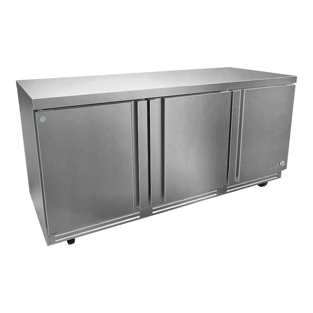 Mesa Refrigerada Asber AUTR-72-D2 P Hc, mesa bajo mostrador, en acero inoxidable.