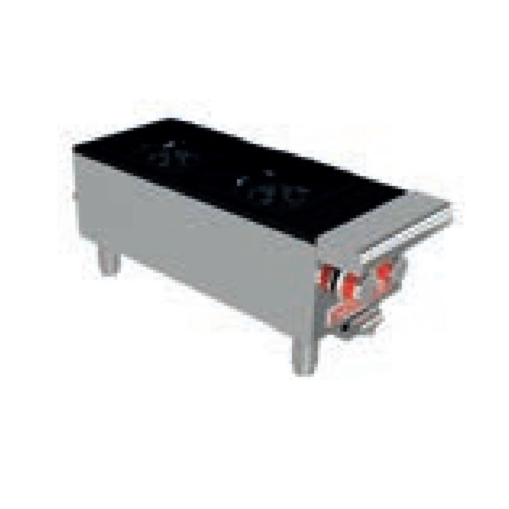 PARRILLA CORIAT PCV-2 DE MESA HD | Parrilla | 2 Quemadores | Gas | Lámina De Acero Inoxidable | Restaurante Hoteles Industrial Comedores Cocinas Fondas Cenadurías Comedores Industriales Preparación de Alimentos Cocción.