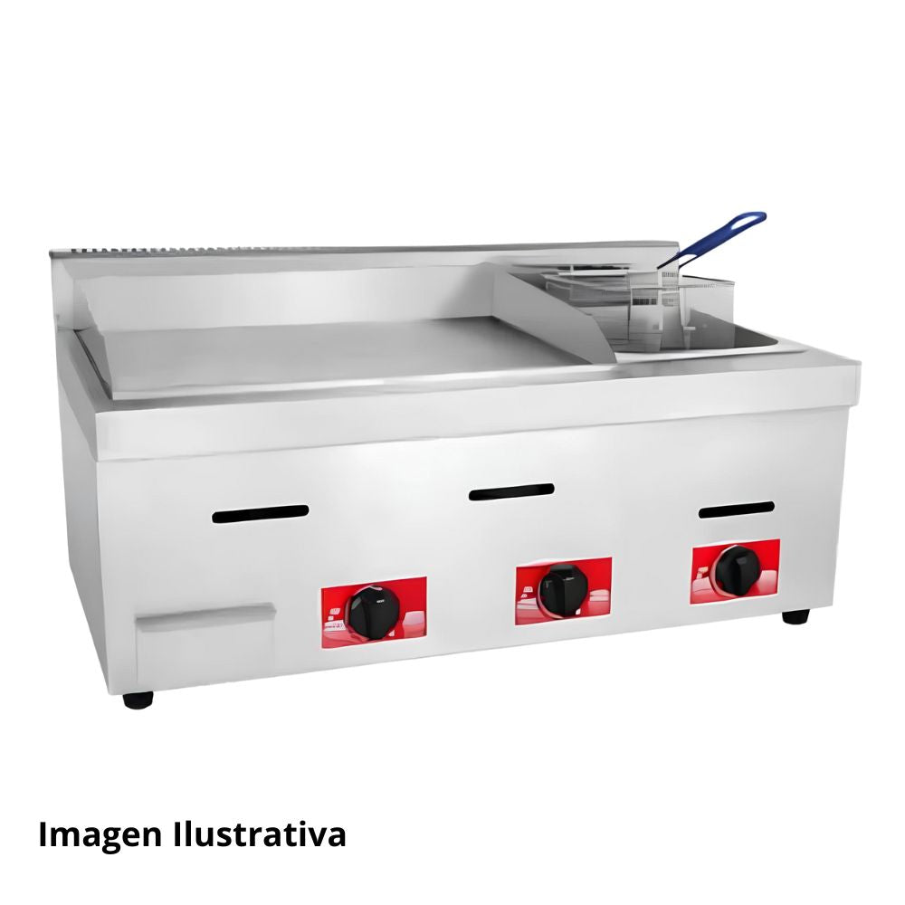 MIGSA PFM85SI | Plancha | Restaurante Foodtruck Catering | 85 cm | Gas | Acero Inoxidable | Restaurante Comedor Cafetreria Taqueria Marisqueria Botanas Catering Snack Cantina Tianguis Comida callejera Comida coreana Comida a la plancha Tacos de barbacoa Tacos al vapor Taquiza Grill Teppanyaki