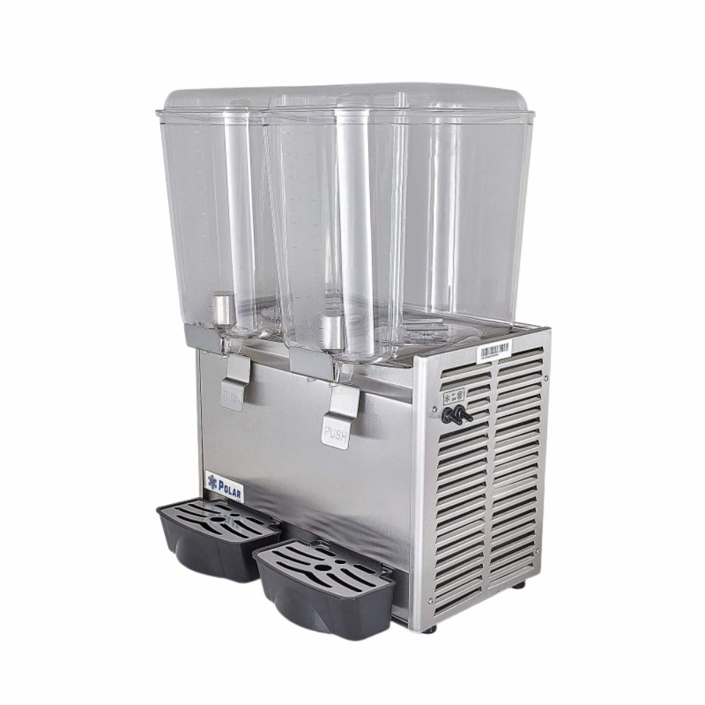 Despachador de Bebidas Polar DB-18X2, enfría bebidas a 5°c, en acero inoxidable.