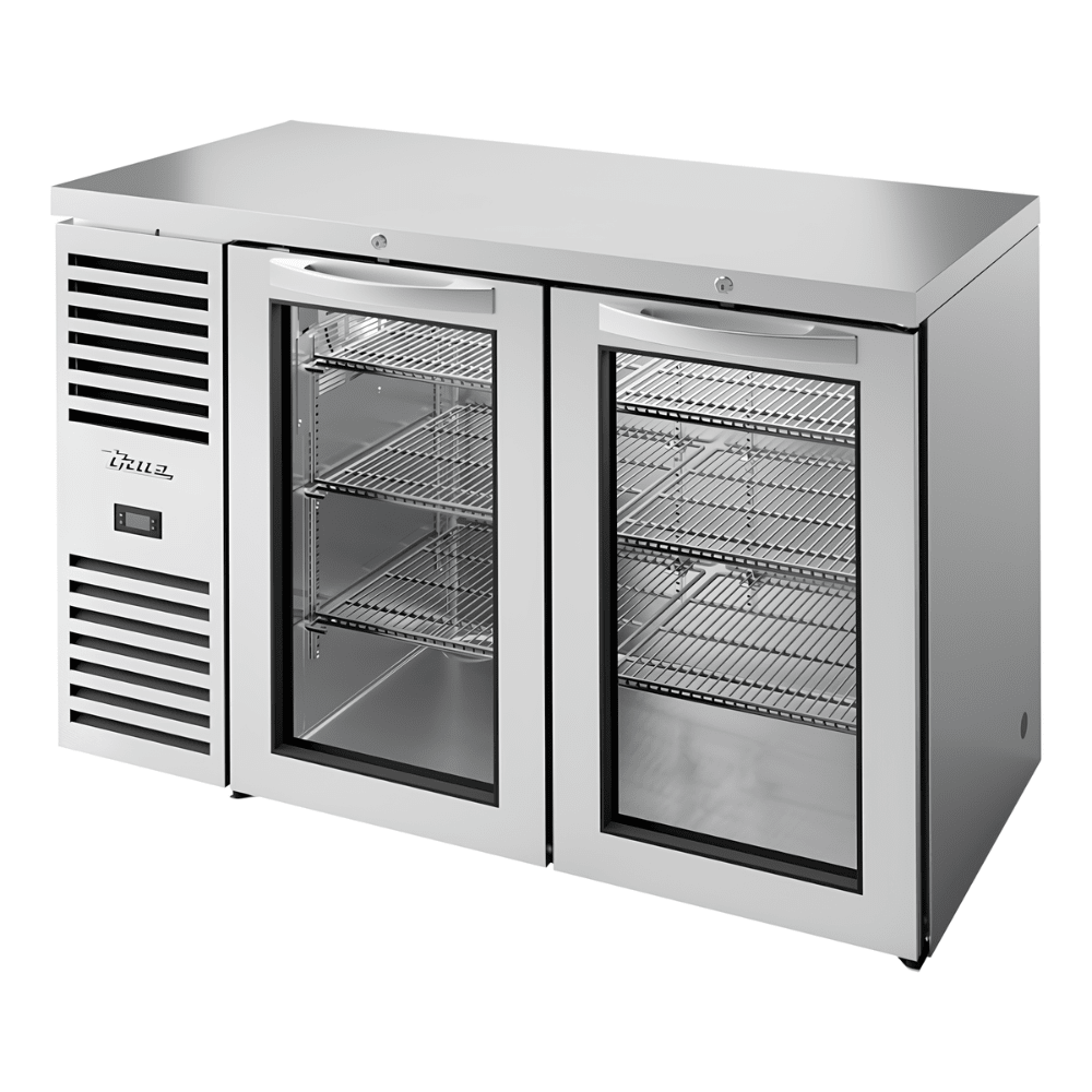 Refrigerador Bajo Barra True TBR52-RISZ1-L-S-GG-1, en acero inoxidable.
