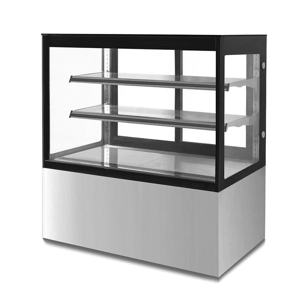 VITRINA MIGSA GN-900R2 | Vitrina Refrigerada Exhibidora Cristal Recto | 90 cm | Acero Inoxidable | Postres Lácteos Pasteles | Barrotes Cafeteria Restaurantes Tiendas de conveniencia Negocio de Comida