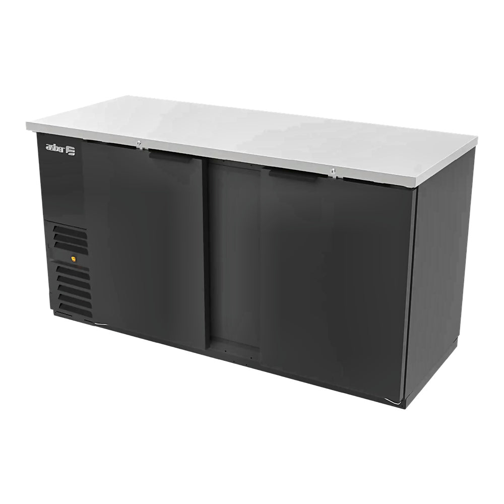 Refrigerador Contra Barra Asber ABBC-68 S Hc, en acero inoxidable.
