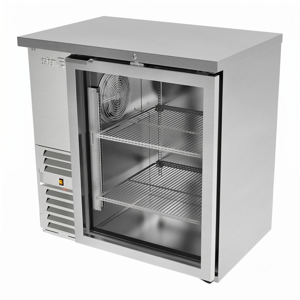 Refrigerador Contra Barra Asber ABBC-24 48 Sg Sd Hc, en acero inoxidable.