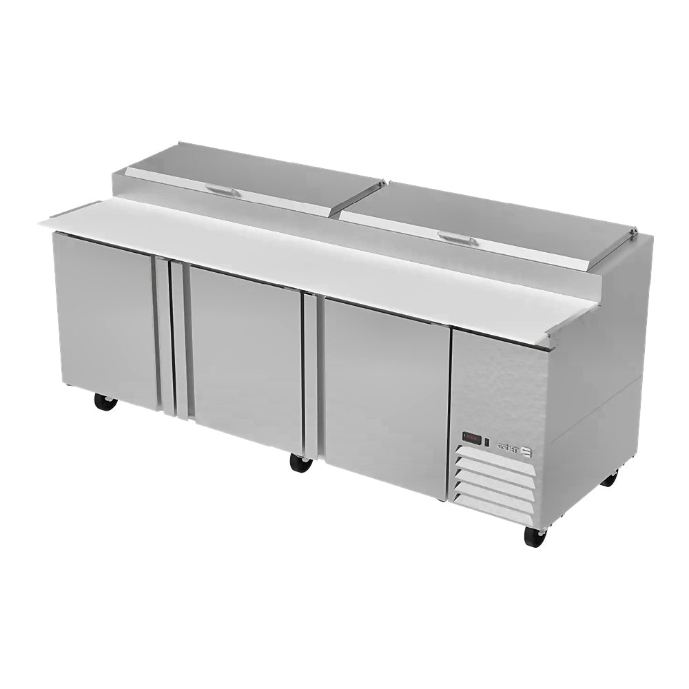 Mesa Refrigerada Asber APTP-93-D2 P Hc, pizza, en acero inoxidable.