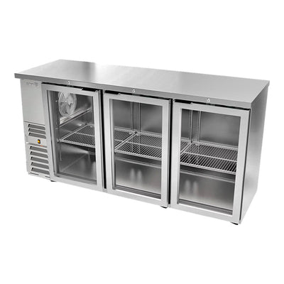 Refrigerador Contra Barra Asber ABBC-24 72 Sg Sd Hc, en acero inoxidable.