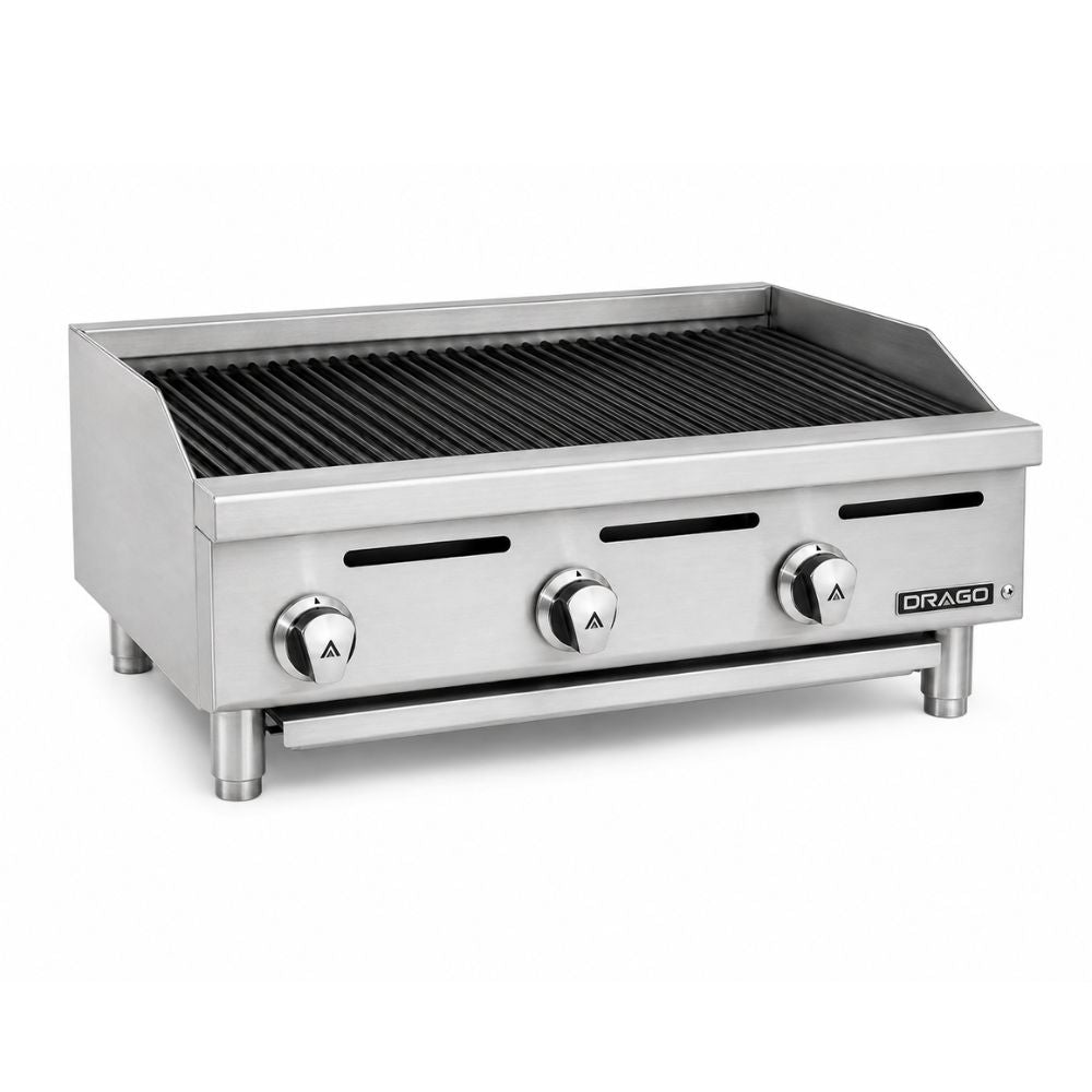 Asador Drago AG-3R, asador radiante, en acero inoxidable.