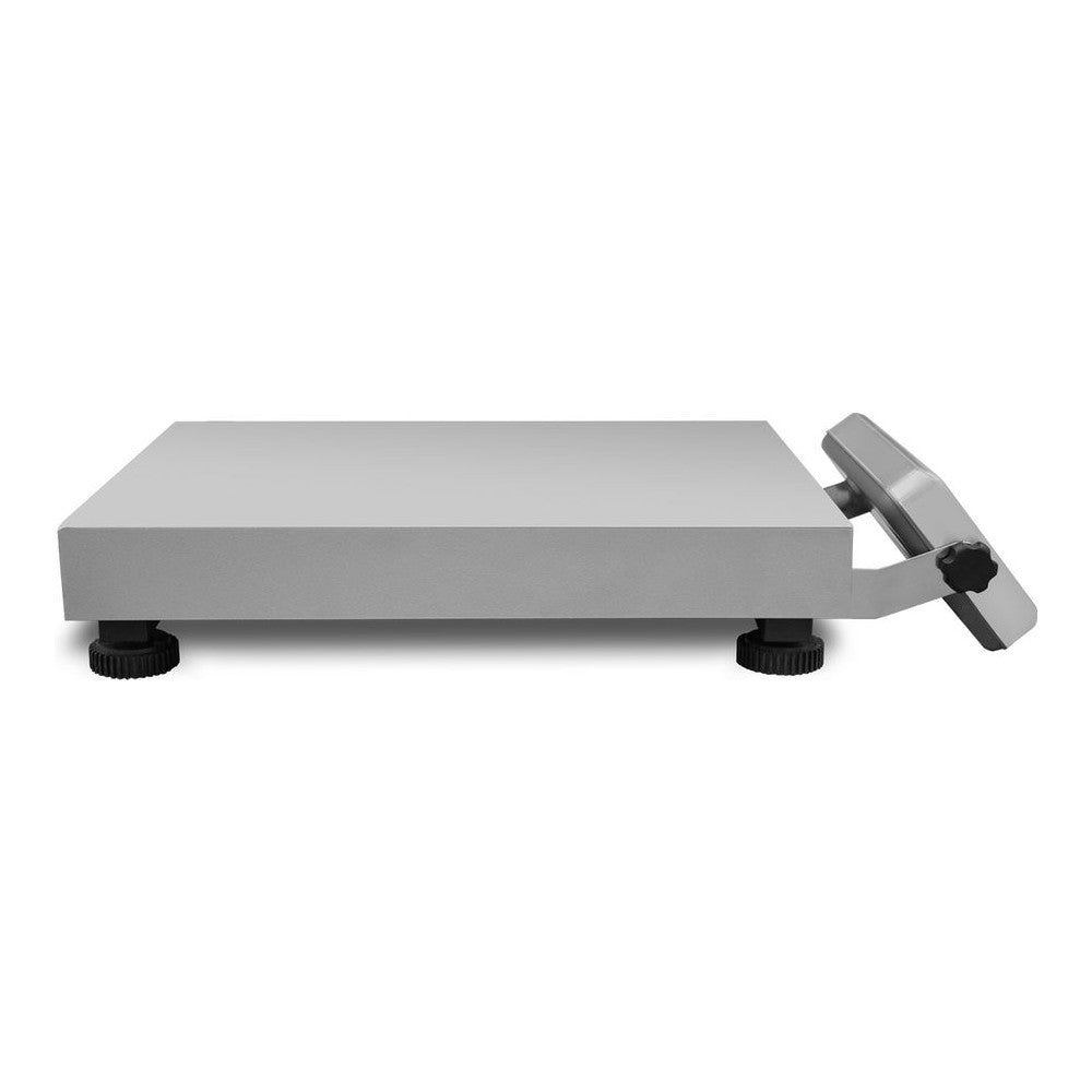 Báscula Rhino BAPAQUE-150, capacidad máxima 150 kg, en acero inoxidable.