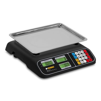 BÁSCULA RHINO BARCOM-40 | Báscula de Mostrador | 40 kg | Plato de Acero Inoxidable | Fruteria Verduleria Tienda de Abarrotes Fruteria Verduleria Tienda de Abarrotes Basculas Mostrador Restaurantes Pesar Tianguis Restaurante Verduras Carnes Colgantes Plataforma Carniceria Cremeria Contadora Cargar Colgante