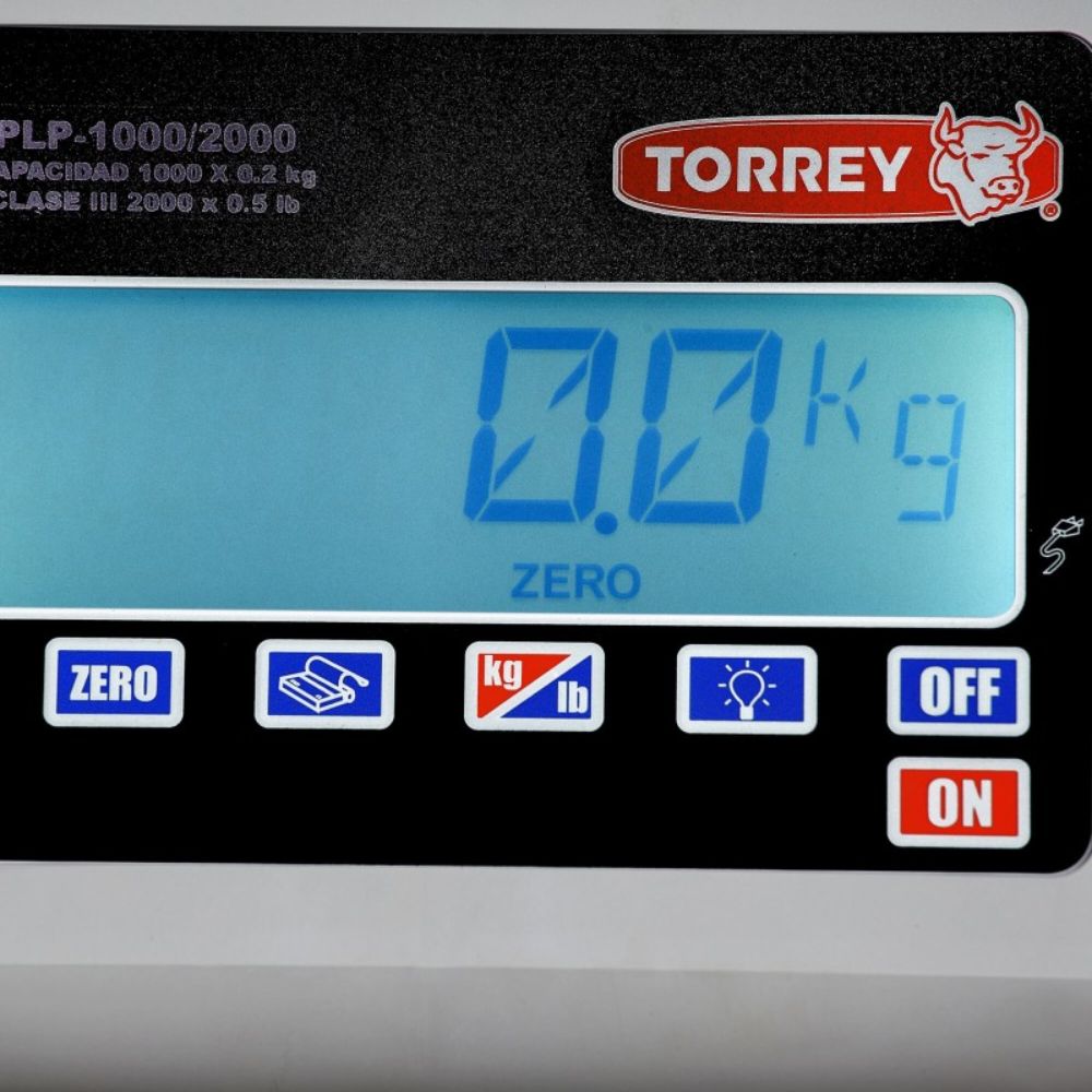 BÁSCULA PLATAFORMA BAJO PERFIL TORREY 0PLP3000-4 | Báscula 3000 Kg Función TARA | Uso Industrial | Carnicería Comercios Bodegas