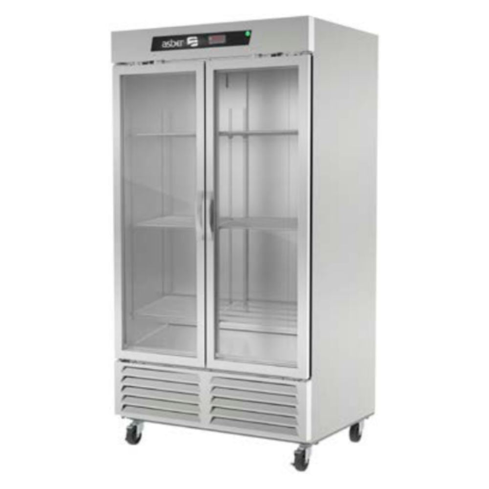 CONGELADOR ASBER ARF-37-G HC | Congelador Vertical | 2 Puertas Cristal | 6 Parrillas | 37 Pies Cúbicos | Acero Inoxidable | Controles Electrónicos | Tienda Supermercado Negocio | Paleteras Super Mercados Tiendas de Autoservicio Congelador Vertical Puerta Solida Restaurante Gourmet Exhibición Evaporación Deshielo Comida Control Electrónico Acero Inoxidable Super Mercado Abarrotes Vinil Negro Llantas Deslazamiento Fácil Alimento Conservador Congelación Puerta Reversible