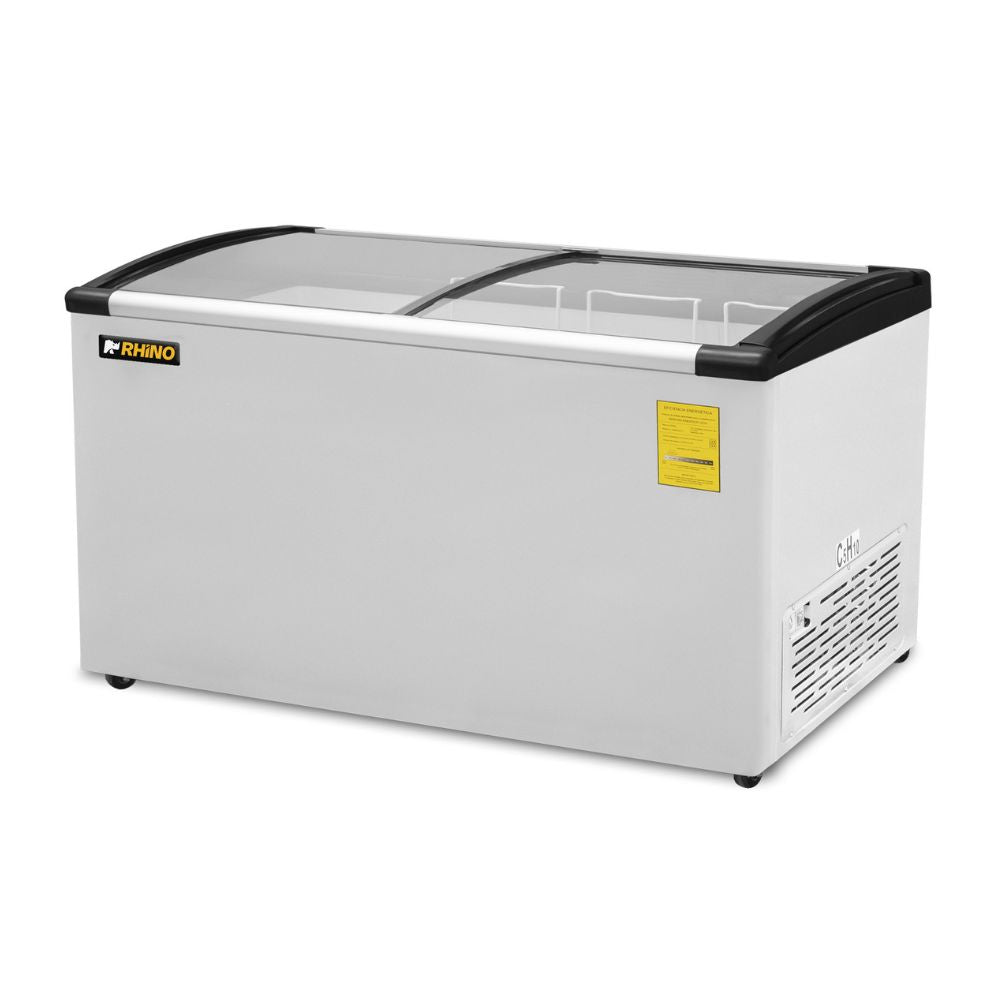 Congelador Rhino CONGECRI-10C, congelador tapa de cristal curva.