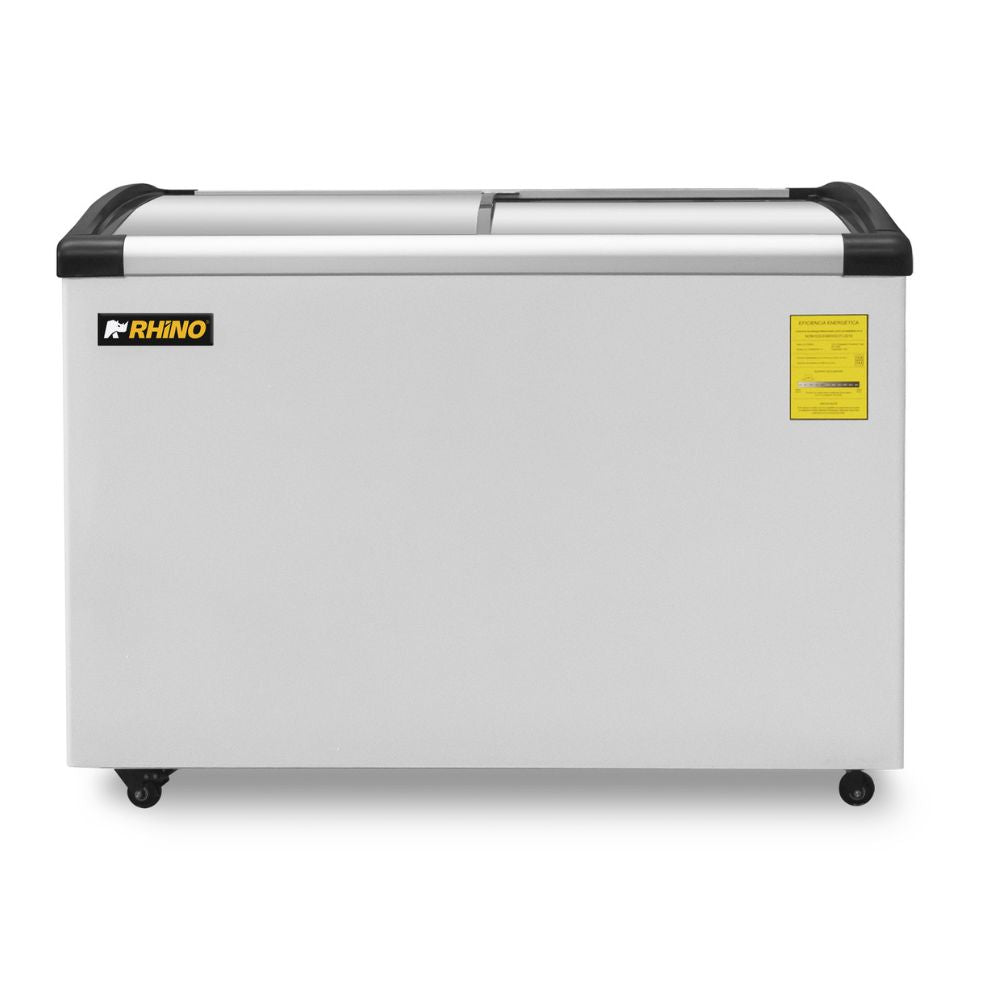 Congelador Rhino CONGECRI-10C, congelador tapa de cristal curva.