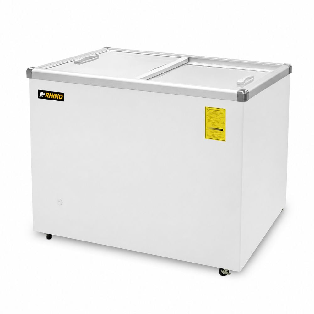 Congelador Rhino CONGECRI-7P, congelador tapa de cristal plano.