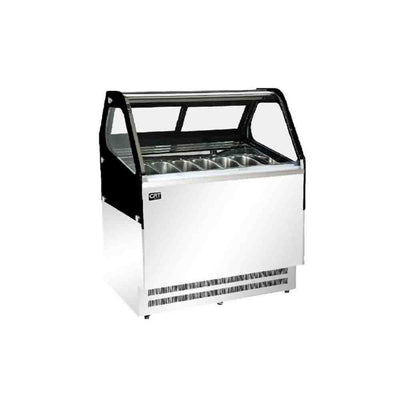 CRT FGGS1200LM Exhibidor Gelato Cristal Templado Temperatura  -14 a -18 °C  Acero Inoxidable - Vitrinas Refrigeradas - CRT - KitchenMax Store