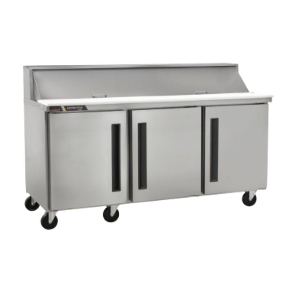 Centerline CLPT-7220-SD-LRR 72” Mesa Preparacion 3 Puertas Solidas Abertura Izquierda Derecha 184.1 cm -  - Centerline - KitchenMax Store