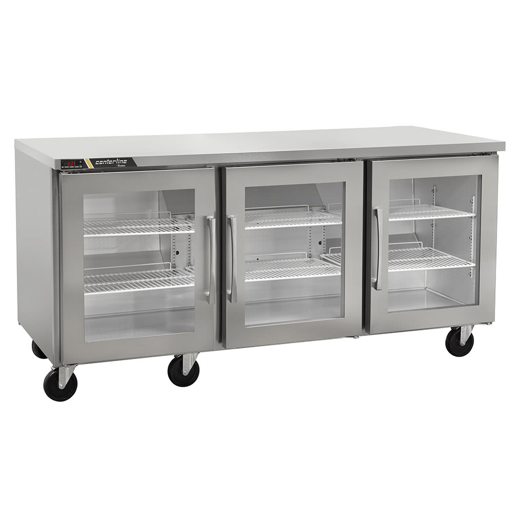 Centerline CLUC-72R-GD-RRR 72" Refrigerador Bajo Barra Puertas Cristal Abertura Izquierda Derecha Izquierda 183.3 cm frente -  - Centerline - KitchenMax Store