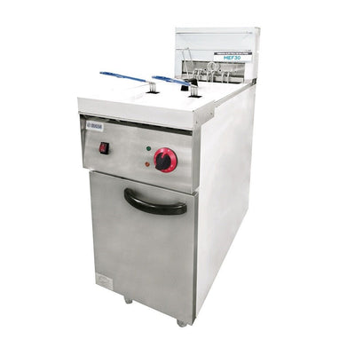 Freidora Eléctrica de Piso 30 Litros Migsa MEF-30, freidoras, en acero inoxidable.
