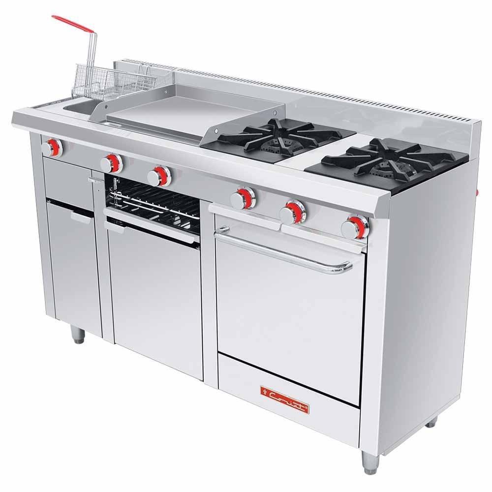 Coriat MULTICHEF PETIT Estufa 2 Parrillas 2 Quemadores Plancha Gratinador - Estufas / Parrillas - Coriat - KitchenMax Store