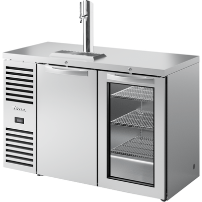 DISPENSADOR DE CERVEZA REFRIGERADOR TRUE TDR52-RISZ1-L-S-SG-1 | Dispensador de Cerveza con Refrigerador | Puerta Batientes Solidas y Vidrio | Uso Comercial Pub Barra Bar