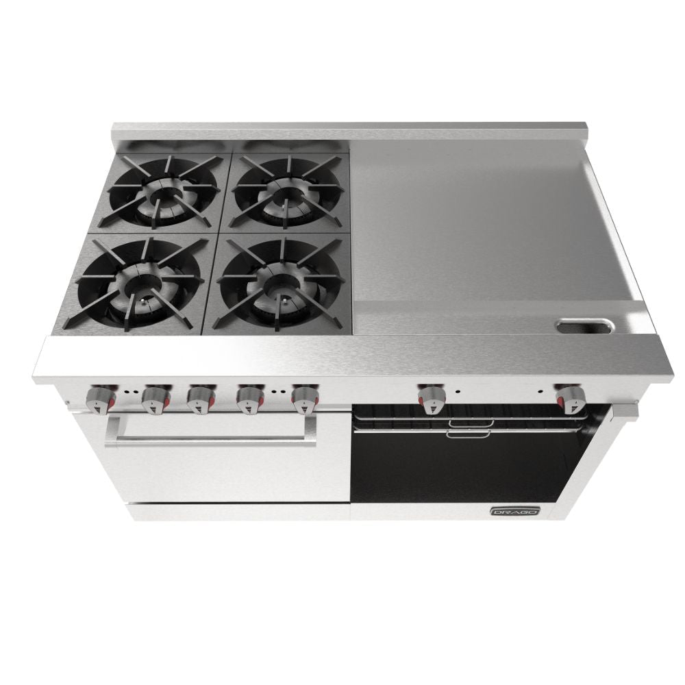 Drago CG-41 PD Estufa 4 Quemadores Horno Plancha Gratinador -  - Drago - KitchenMax Store Imagen Ilustrativo