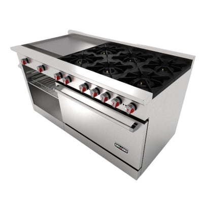 Drago CG-61PD Estufa 6 Quemadores Horno Plancha Gratinador -  - Drago - KitchenMax Store Imagen Ilustrativa