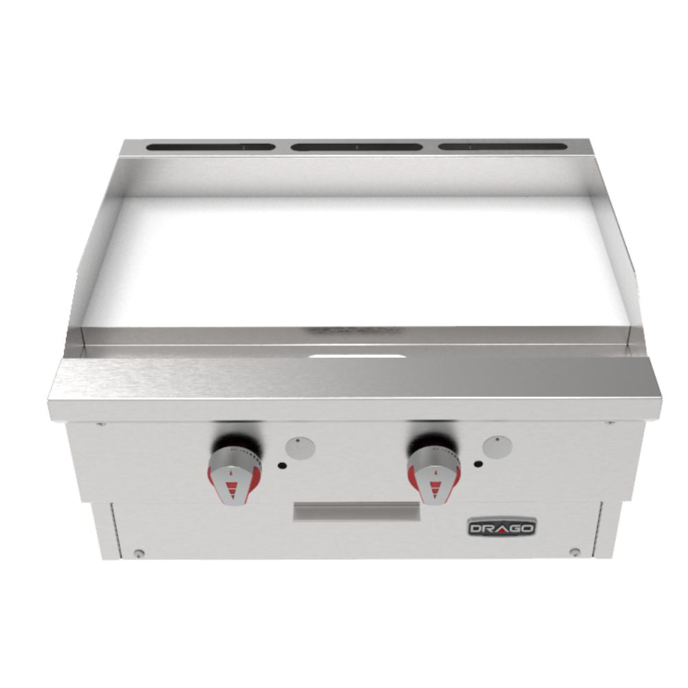Drago PG-2 SLIM Plancha Frente 61 cm Gas 2 Controles Acero Inoxidable -  - Drago - KitchenMax Store