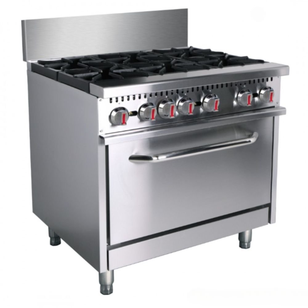 ESTUFA TORREY EST-6QHG | Estufa para Cocina Industrial | 6 Quemadores | Gas | Acero Inoxidable | Restaurante Hotel Bistro Comedor Cocinas Fondas Restaurantes Cenadurias Comedores Industriales Preparación de Alimentos Coccion
