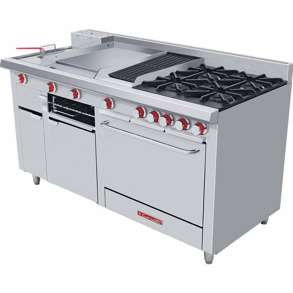 ESTUFA CORIAT MÚLTIPLE MASTER DE PISO | Estufa | 4 Quemadores | Asador | Freidora | Plancha | Horno | Gas | Hotel Restaurante Comedor Industrial Cocinas Fondas Restaurantes Cenadurías Comedores Industriales Preparación de Alimentos Cocción.