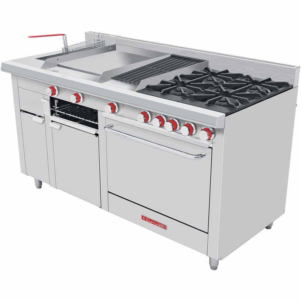 ESTUFA CORIAT MÚLTIPLE MASTER TURBO DE PISO | Estufa | 4 Quemadores | Asador | Freidora | Plancha | Horno | Gas | Hotel Restaurante Comedor Hotel Industrial Cocinas Fondas Restaurantes Cenadurías Comedores Industriales Preparación de Alimentos Cocción.