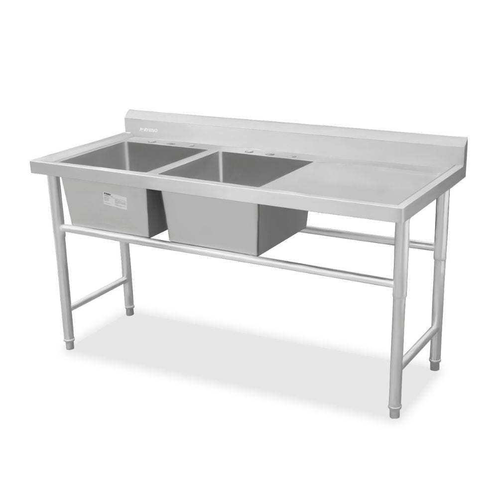 FREGADERO RHINO FREGA-2T | Fregadero | 2 Tarja | Frente 160 cm | Cocina Bar Restaurante Restaurante Cocina Industrial Bar Hotel Comedor Industrial Negocio