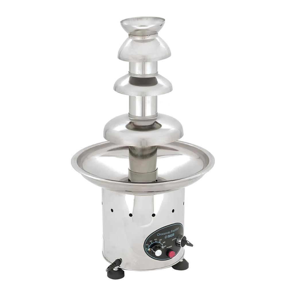 MIGSA CF24A | Fuente de Chocolate | Fresas Bombones Cubiertos | 4 Cascadas | Servicio 40 - 80 Personas | 2.5 Kilos | Eléctrica | Fiestas Alimentos Trabajo Uso Rudo Bares Cafeterías Buffet Restaurante