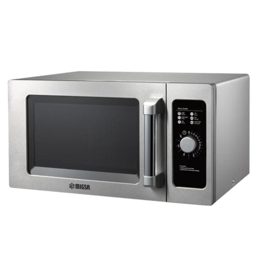 MIGSA MC09A | Horno Microondas | Alimentos Palomitas Comida Rápida | Temporizador | 5 Niveles | Acero Inoxidable | Bistrós Cocinas Industriales Hoteles Restaurantes Bareas Pizzerías Tienda Autoservicio Oficina Cocción