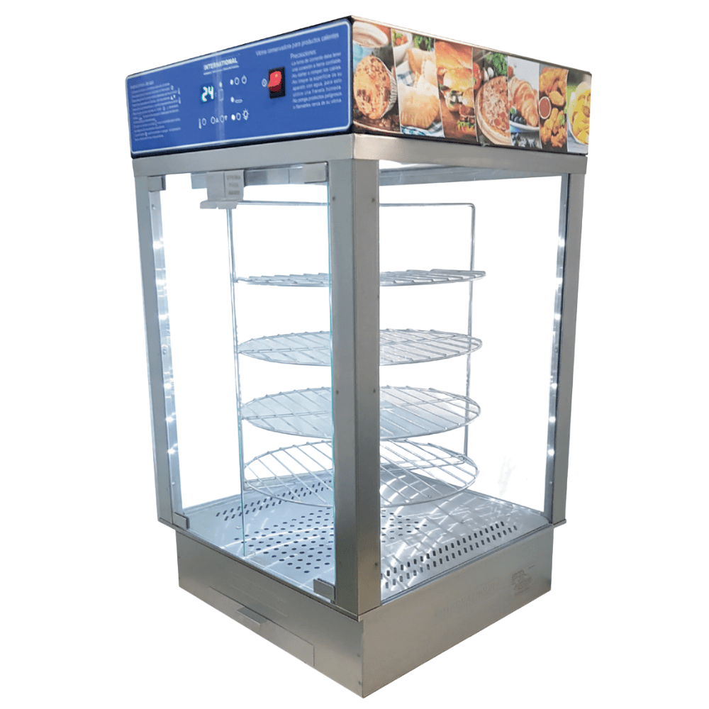 International VC-1 CM Vitrina Caliente Conservadora Pizzas Giratoria 2 x 100 W - Vitrinas / Exhibidores - International - KitchenMax Store