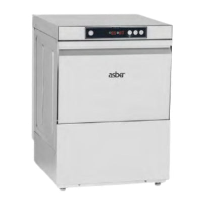 LAVAVAJILLAS ASBER GT-500 B W DD F SA 220V 1N 60Hz | Lavavajillas | 25 Litros | Acero Inoxidable | Cafetería Cocina Hotel Apertura Frontal Acero Inoxidable Excepto Respaldo Puerta Compensada Tirador Ergonómico Embutido Carga Rápida Descarga Cestas Panel Porta Mandos Desmontable Brazos Lavado Enjuague Modelos DD Bandeja Filtro Dosificador Abrillantador Claro Puerta Cestas Control Electromecánico Indicadores LED Termostatos Seguridad Tina Lavado Calderín Micro Seguridad Apertura Puerta Válvula Anti Retorno