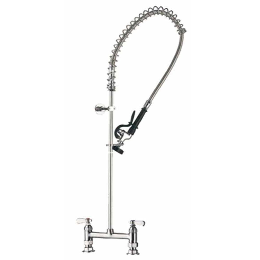 LLAVE ASBER 98007-1 | Llave De Prelavado | Tubo Flexible | Doble Trenzado | Acero Inoxidable | Gris | Ergonómico | Válvula Retención | Lavado Trastes Platos | Tubo Flexible Doble Trenzado | Negocio Cocina Restaurante