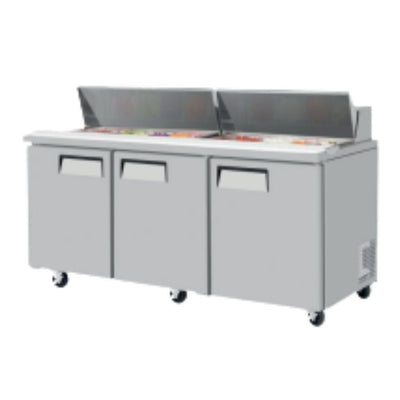 MESA DE PREPARACIÓN SOBRINOX MRSS-72-3S | Mesa de Preparación Sándwiches Ensaladas | 3 Puertas Sólidas | Restaurante Cafetería