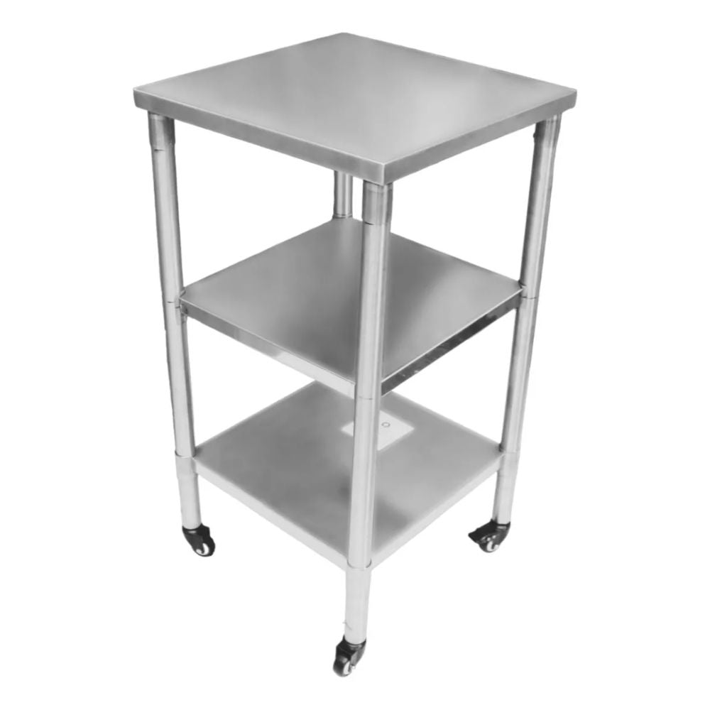 MESA KITCHENMAX STORE MLM2711677122 | Mesa Isla | Frente 50 cm | Doble Entrepaño | Acero Inoxidable | Cocina Industrial Restaurante Hotel