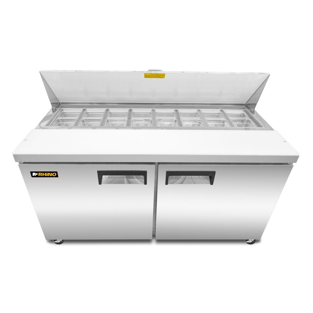 MESA REFRIGERADA RHINO MERSAL-60 | Mesa Refrigerada para Preparación | Capacidad de Almacenamiento: 15.2 Pies Cúbicos | Cocina Hotel Restaurante