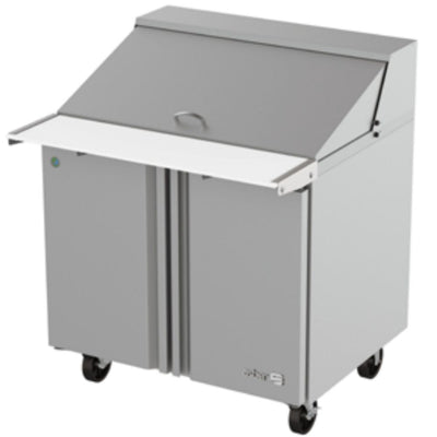 MESA REFRIGERADA ASBER APTM-36-15 HC | Mesa Refrigerada de Preparación Mega-Top | 9.2 Pies Cúbicos | 2 Puertas | 2 Parrillas | Acero Inoxidable | 15 Insertos | Restaurante Cafetería Cocina | Bar Restaurante Cafetería Guarniciones Comedores Industriales Cocinas Industriales Panadería Carnicería Preparación Sushi Postres Ensaladas Baguettes 