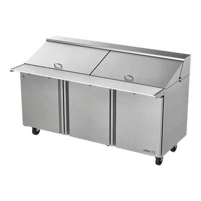 Mesa Refrigerada Asber APTM-72-30 P Hc, mega top, en acero inoxidable.