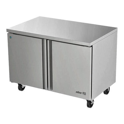 Mesa Refrigerada Asber AUTF-48 P Hc, mesa bajo mostrador, en acero inoxidable.