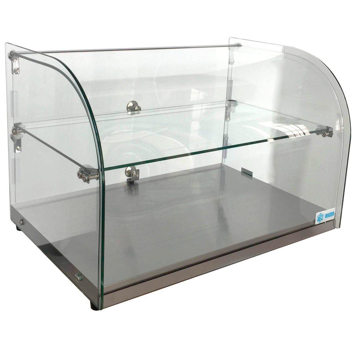 Migsa Rtz-45L Vitrina Exhibidora Neutra Cristal Curvo. 55.4 cm. 45 Lt/1.58 pies - Vitrinas Neutras - Migsa - KitchenMax Store